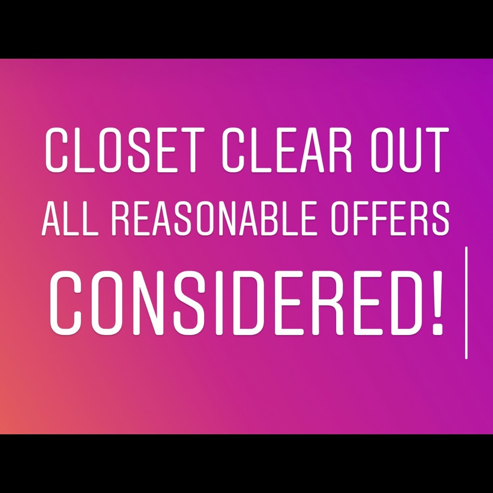 Closet clear out! Many items slashed by 50%!